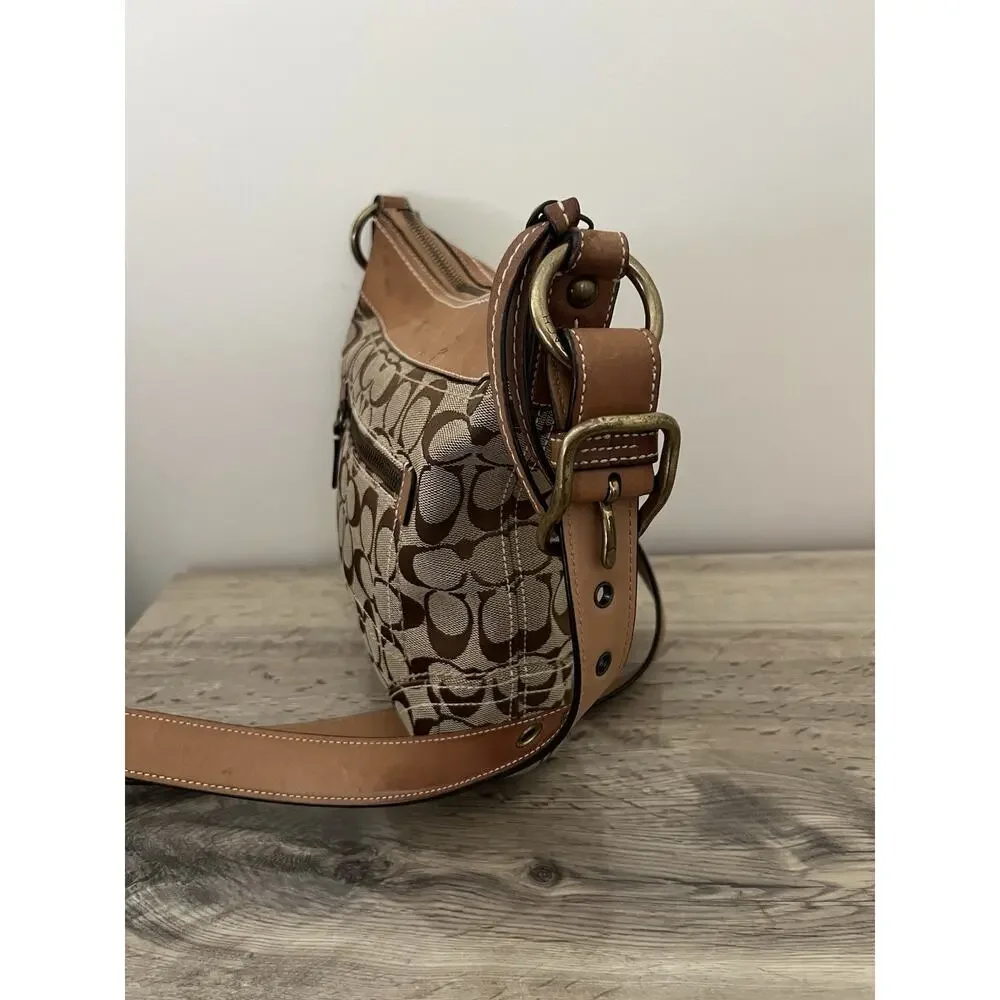 Coach Vintage Y2K F061-10402 Signature Jacquard Monogram Crossbody Bag